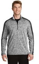 Sport-Tek� PosiCharge� Adult Unisex 4.7-ounce, 100% polyester Electric Heather Colorblock 1/4-Zip Pullover Jacket